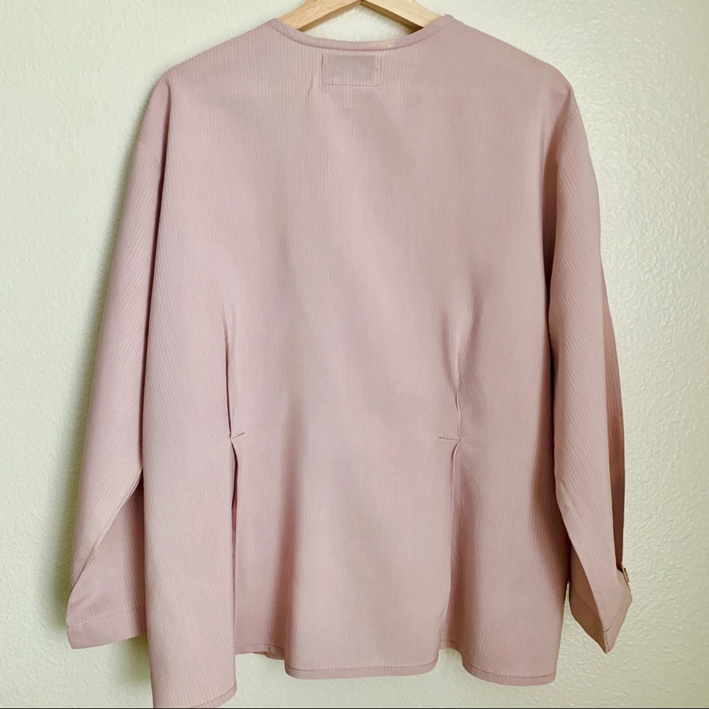 Flax Light Dusty Pink Button Down Blouse Size M - image 2